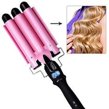 Portable 3-Barrel Curler Wave Lcd Curling Iron Curling
